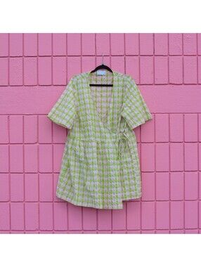 asos pink check dress ASOS DESIGN oversized collar sleeveless mini shirt dress in pink gingham